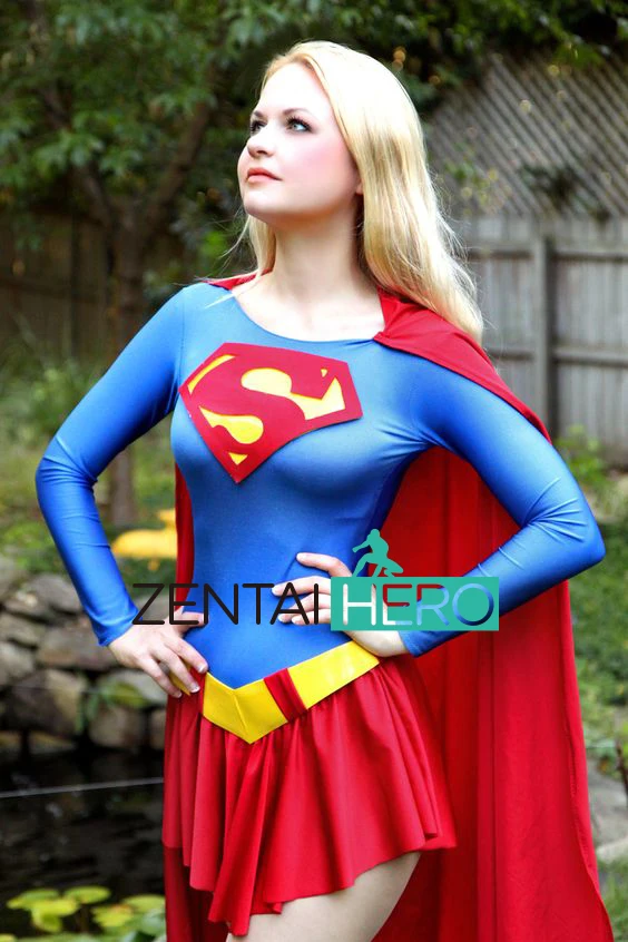 DHL, сексуальный костюм супергероя для взрослых, классический костюм Супергерл, костюм на Хэллоуин, лайкра, спандекс, боди, женский костюм, SG102