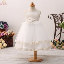 Ball Gown Flower Girls Dresses Girls Wedding Birthday Party First Communion vestido Robe Gowns Fluffy Pageant Formal Dress 2019 tulle glitz pageant dresses long flower girls dresses for wedding gowns ball gown girls first communion mother daughter dresses