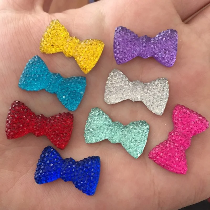 

40pcs 11*20mm Bowknot Bows Flatback Rhinestone Flat back crystal Cabochon -B64