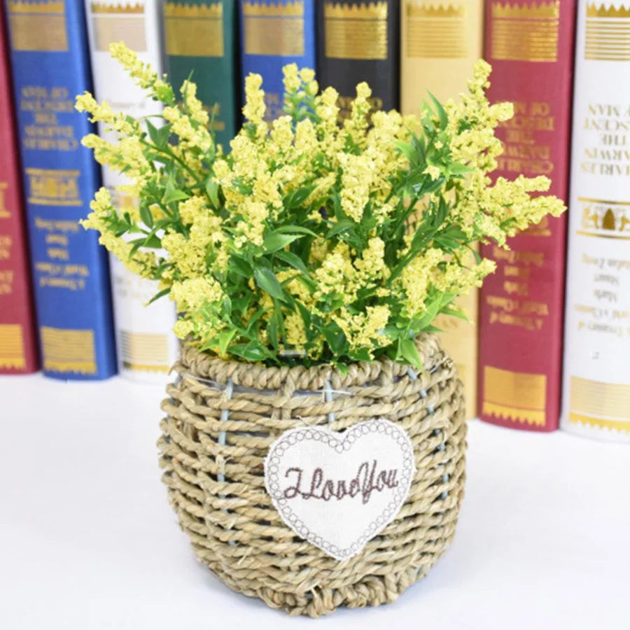 1 Bunch Foam Provence Lavender Artificial Flowers High Quality Plastic Leaves Fake Flowers Bouquet for Home Wedding Decoration