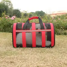 Pet сетка Оксфорд ткань сумка Мода сложенный Путешествия собака сумка воздухопроницаемая переноска для питомцев для собак кошек, красный/синий/черный/зеленый