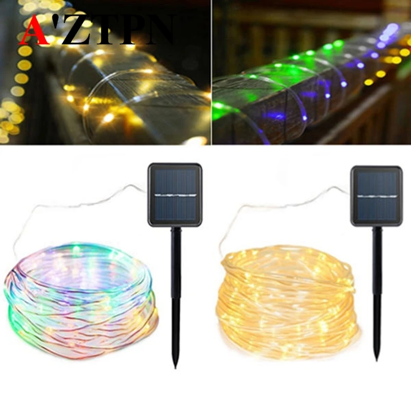 

Solar Led Fairy Copper Wire Solar Rope LED String Garden Light for Christmas Decoration 8Modes Waterproof holiday lights