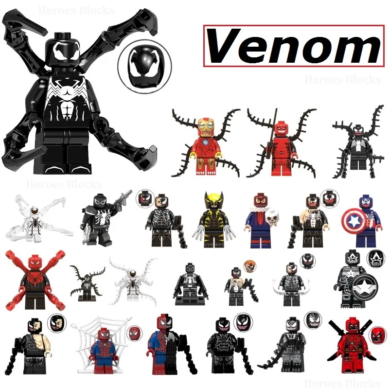 

Single Sale Super Heroes Anti Venom Carnage Spider Man Movie Mini Building Blocks Bricks Toys gifts Compatible Legoed KT1010