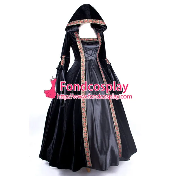 

Victorian Rococo Medieval Gown Miko Ball Dress Gothic Punk Velvet Cosplay Costume Tailor-made[G205]