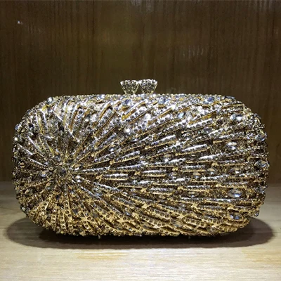 Us 68 0 50 Off Women Evening Bags Lady Rhinestones Metal Crown Handbags Full Of Diamonds Day Clutches Purse Gold Red Green Black In
