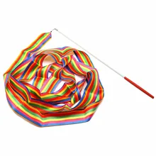 Дизайн, танцевальная художественная гимнастика, балетные танцы, крученая лента, лента с палочкой, дубинка, 4 м, для фитнеса, бодибилдинга