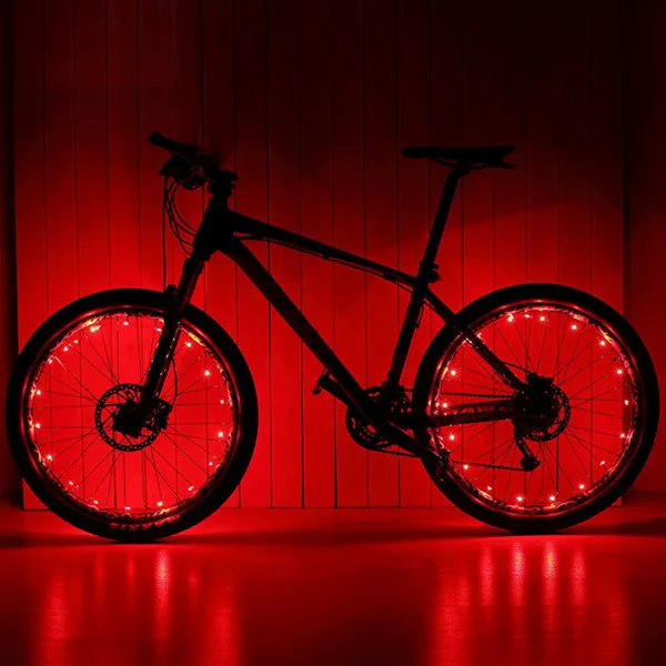 Leadbike Аксессуары для велосипеда водонепроницаемый 20 Led AA батарея красочное защитное колесо светильник велосипед спиц светильник лампа для ночной езды - Цвет: Red