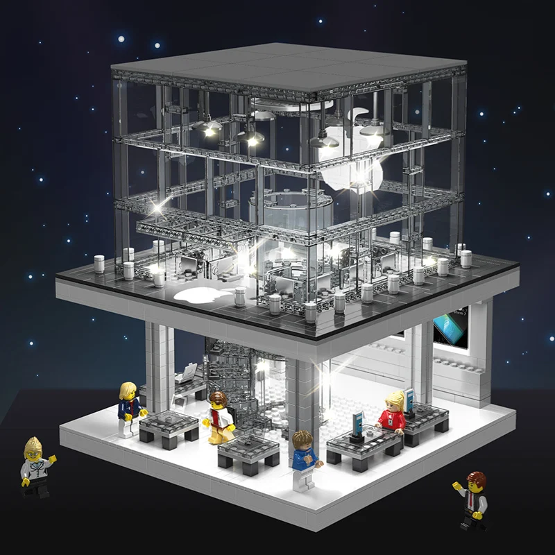 

compatible with LegoINGlys Street View LED Light Apple Flagship Store City Model Shop Building toys for kids Block Gift