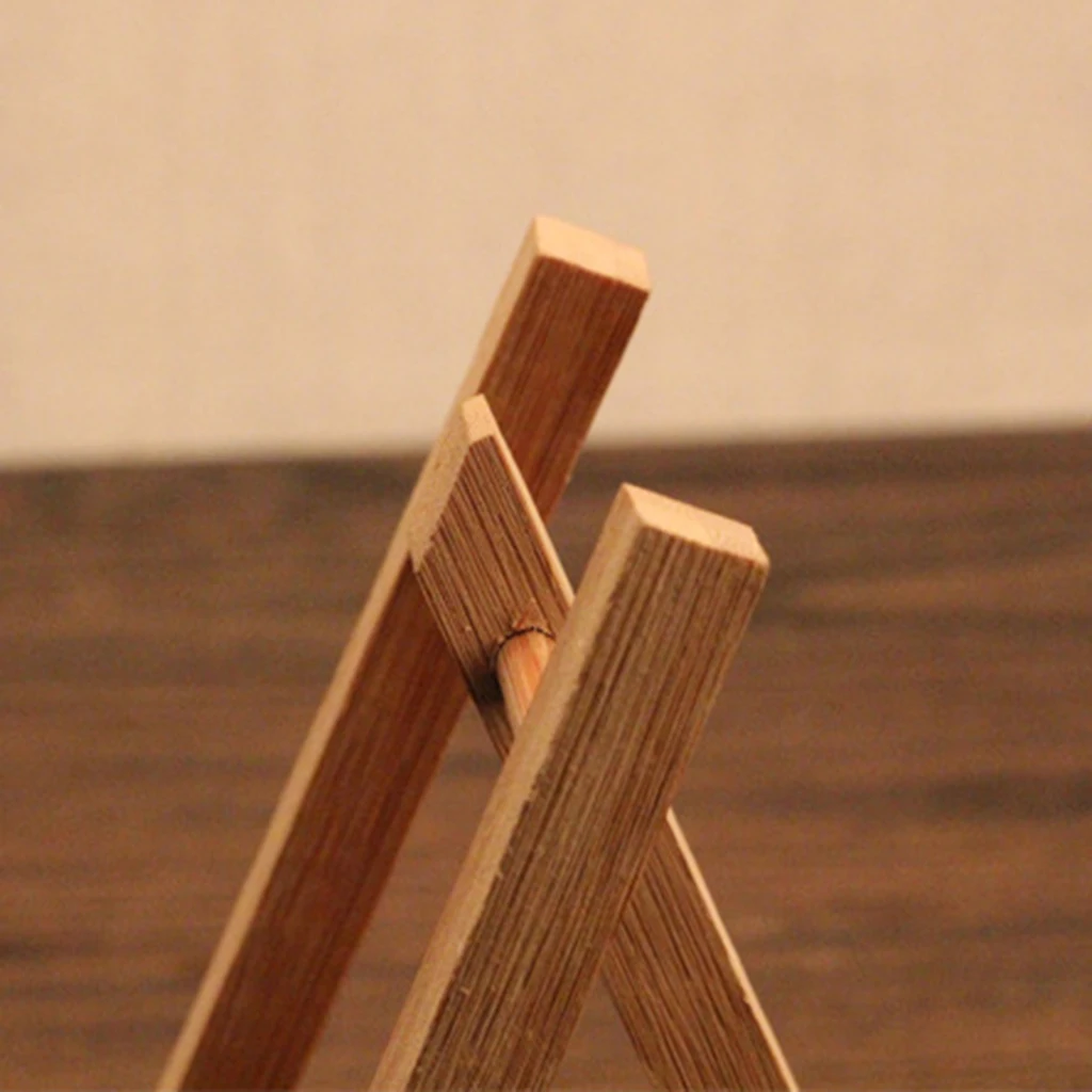 Bamboo Tea Cake Stand Photo Display Rack Plate Picture Frame Holder Easel