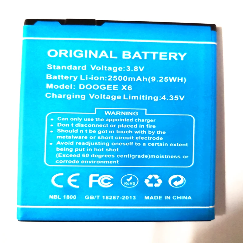 Для DOOGEE X6 батарея высокого качества 2500 мАч Batterie Bateria Batterij Pro с подставка для