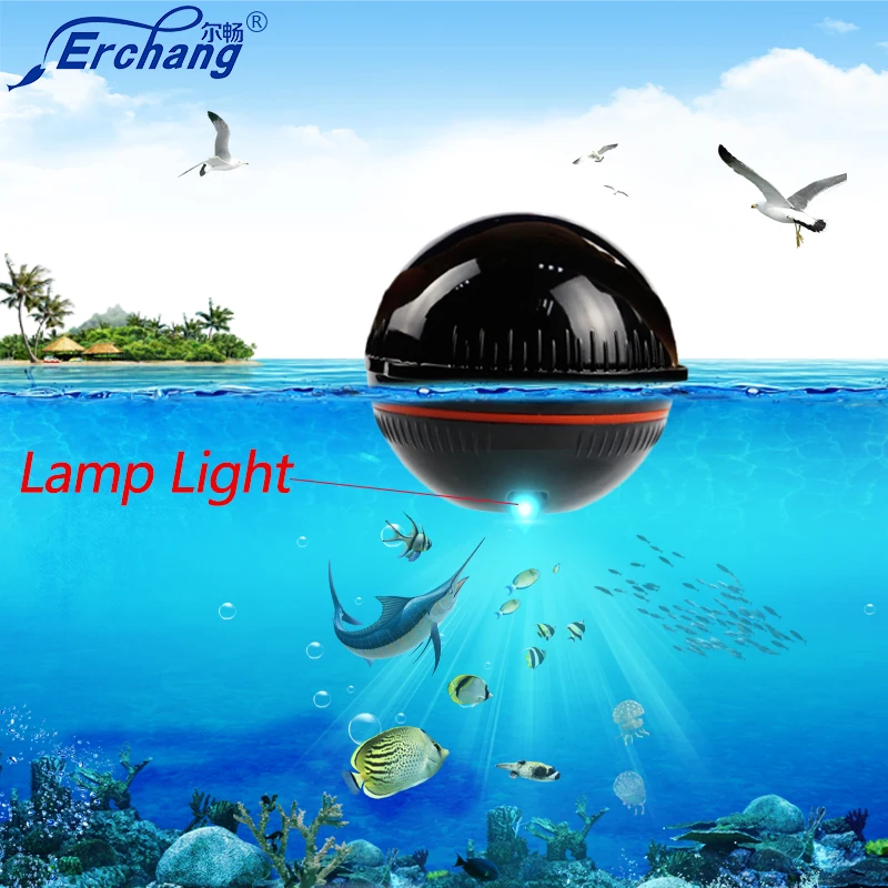  Erchang Fish Finder Portable Wireless Sonar Sensor Transducer Detector Fish Finder Bluetooth Echo S