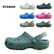 Слипоны повседневные садовые Мужские сабо водонепроницаемая обувь мужские классические для кормящих больниц мужские рабочие медицинские сандалии с крокодиловым узором