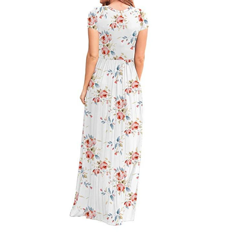 Пляжное богемное летнее женское Макси платье повседневное женское цветочное длинное платье с принтом плюс размер S-2XL женский сарафан GV690