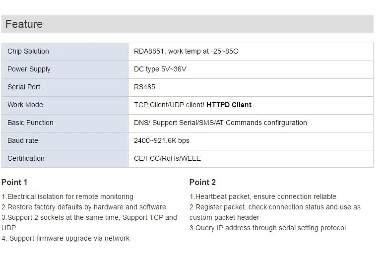 5-36 в USR-GPRS-734 изолированный RS485 к GPRS DTU, последовательный RS485 к GSM GPRS модем, поддержка 2 гнезда, Поддержка TCP и UDP