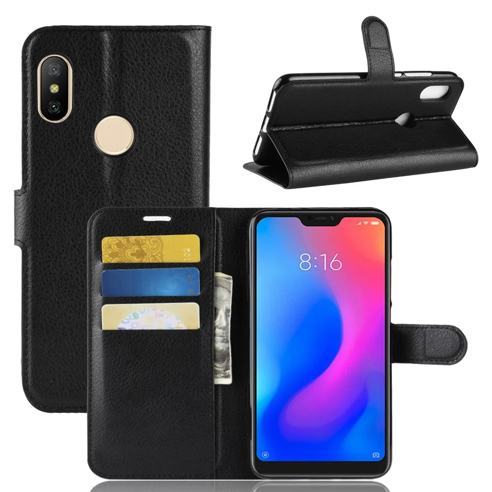 Кожаный чехол для Redmi 6A Xiaomi Note 5 Pro чехол-книжка премиум-класса из искусственной