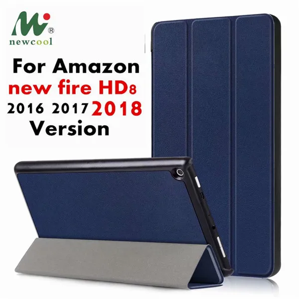 

Smart Cover For Amazon Kindle Fire HD 8 2018 2016 Magnet PU Leather case Flip Cover For Amazon New Fire HD8 2017 Tablet case