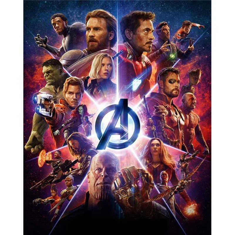 

5D DIY Diamond mosaic diamond embroidery The Avengers Cross Stitch Rhinestone Portrait Pattern Wall stickers Home decor Gift