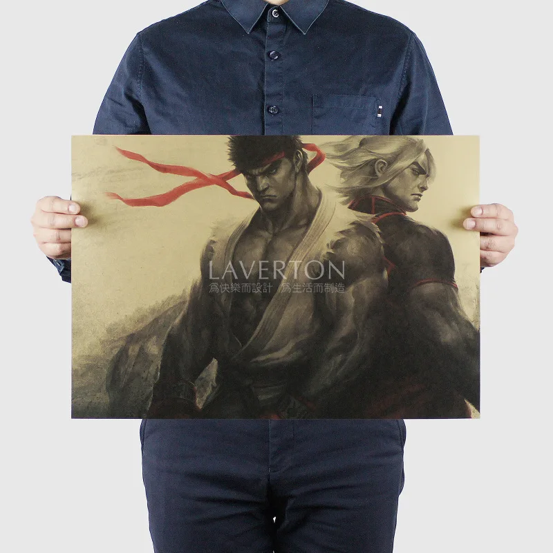 

Street Fighter B/ Ryu /classic Japan comic game /kraft paper/ Wall stickers / bar Retro Poster/decorative painting 51x35.5cm