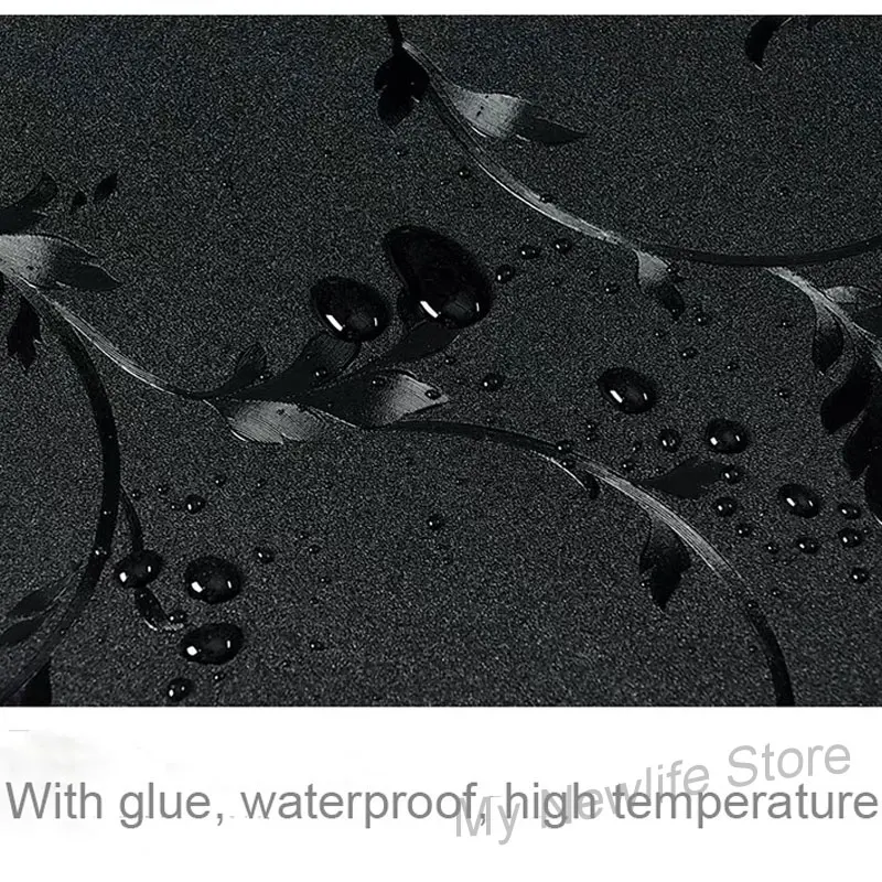 Черная непрозрачная самоклеящаяся пленка, оконная пленка, стеклянная наклейка с клеем, Солнцезащитная пленка для кухни, шкафа, офиса, уединения, домашний декор 50*200 см