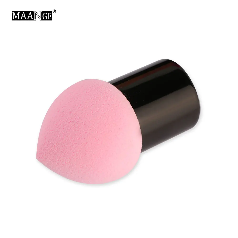 MAANGE, 1 шт., спонж для нанесения основы под макияж, пудра, косметический спонж, гладкий, каплевидный, инструмент для макияжа+ ручка - Цвет: 1pcs Pink
