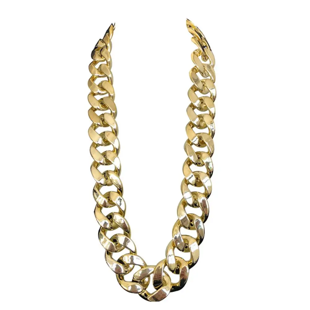 XIUFEN мужские преувеличенные персональные хип-хоп пластиковые цепочки на шею имитация золотого ожерелья украшения