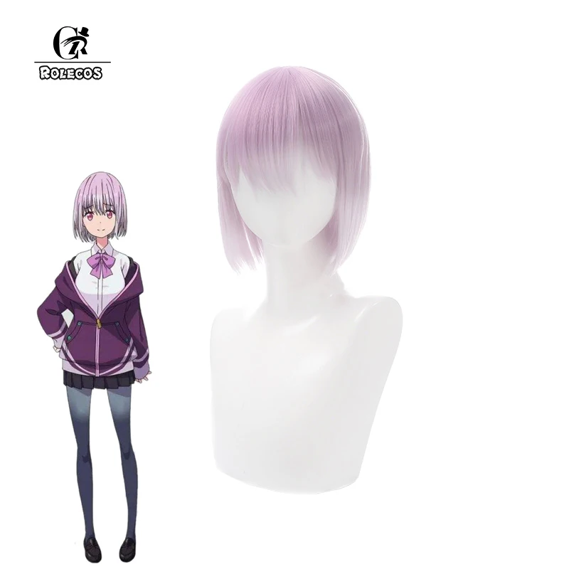 ROLECOS Rikka Takarada косплей волос SSSS. GRIDMAN Косплей головные уборы 30 см фиолетовые
