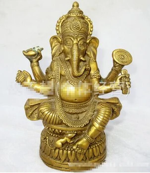 

WBY914+++Copper Elephant God Tibet Culture Brass Ganapati Ganesh Lord Ganesha Statue Buddha Home Office wholesale factory