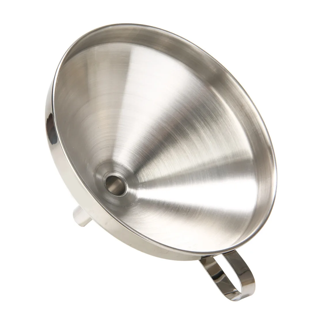 15/13/11cm Stainless Steel Funnel Detachable Wide Mouth Oil Funnel with Strainer Kitchen Filter Experiment Tool