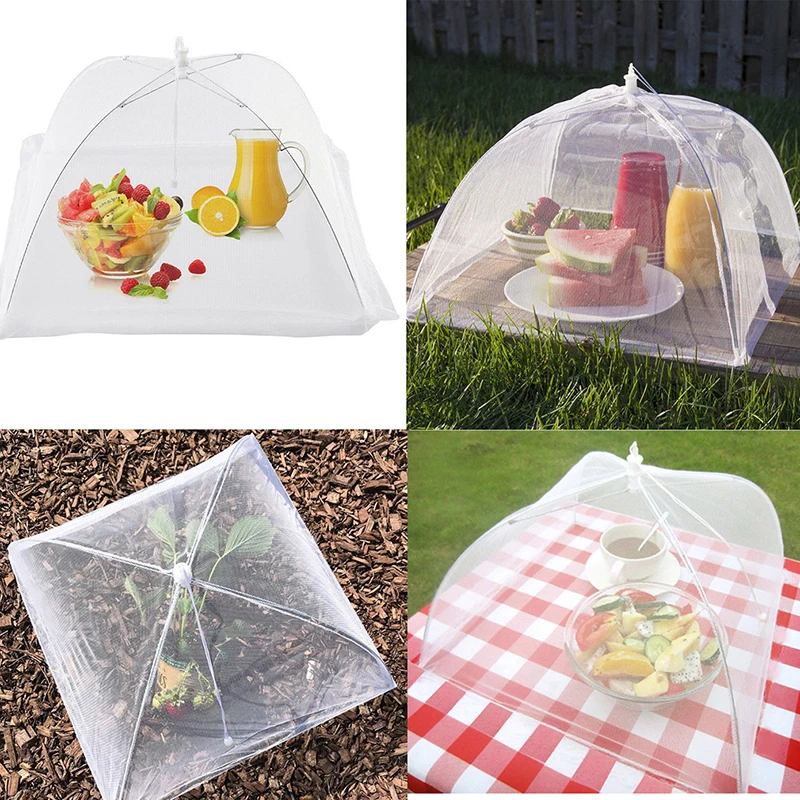 

Kitchen Gadgets Tool Food Cover Net Square Folded Washable Mesh Food Cover Anti Insect Food Umbrella Outdoor Picnic Food Cover