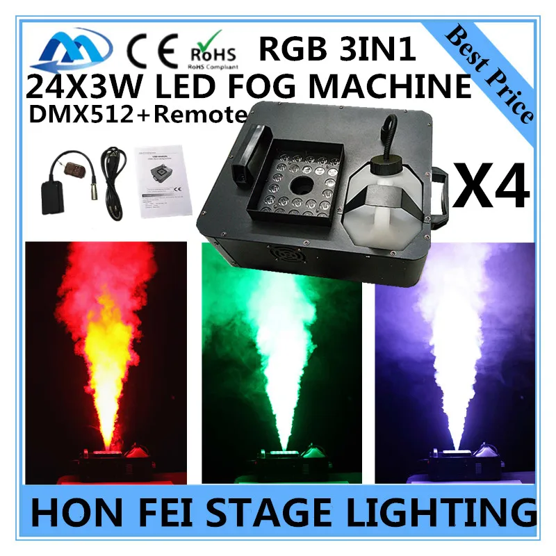 Buy 8pcs / 24X3W LED 1500W smoke machine RGB 3in1 remote / dmx512 Constant
