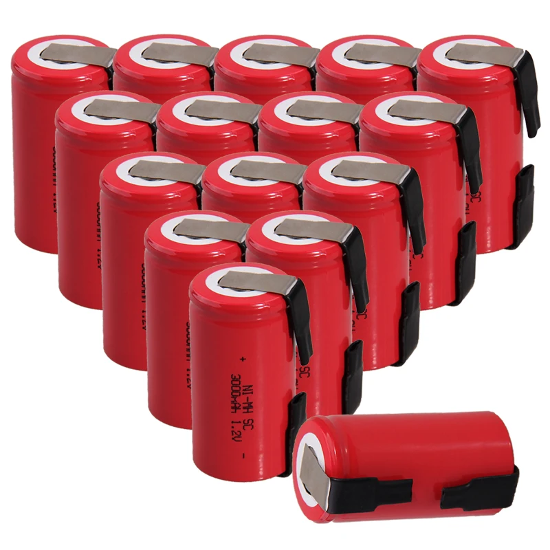 

Real capacity 16 pcs SC battery 1.2v batteries rechargeable 3000mAh nimh battery akkumulator for power tools