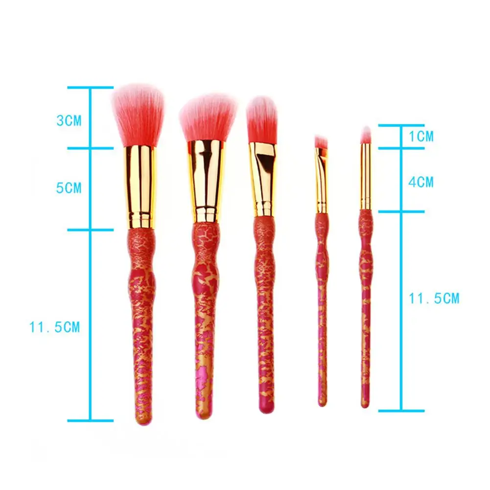 5Pcs Wooden Handle Gourd Makeup Brushes Set Professional Foundation Base Powder Contour Concealer Blush Eyeshadow Cosmetic Brush
