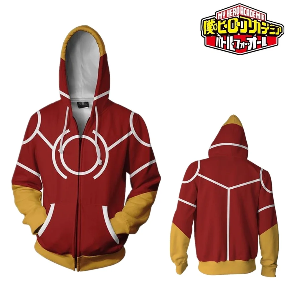 My Hero Academia Boku no Hero Academia 3D printing Hoodie zipper Sweatshirt Jackets Coat Cosplay Costumes Anime School Uniforms