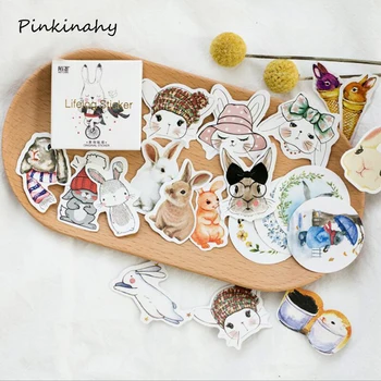 

45 pcs/lot Forest Lovely Rabbit mini paper sticker decoration DIY album diary scrapbooking label sticker kawaii stationery