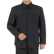 Деловой мужской костюм-туника в китайском стиле, повседневный пиджак для мужчин среднего возраста, Мужской Блейзер casaco jaqueta со стоячим воротником, пальто, мужская одежда