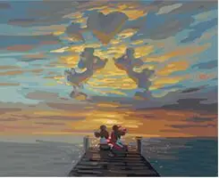 

MaHuaf-W305 sunset sea painting by numbers landscape on canvas home decor hand painted unique DIY gift