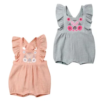 

Kids Baby Girl Flower Summer Clothes Romper Backless Jumpsuit Outfits Baby Clothing