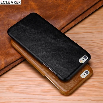 

Luxury Waxy Genuine Leather Case For iPhone 7 8 Plus Back Cover Slim Vintage Original Phone Cases For iPhone 6s 6 8 7/ Plus Case