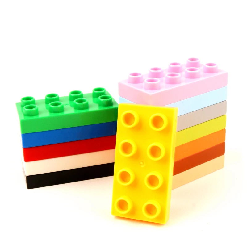 Diy 6pcs/lot Foundation Bricks Large Particle Building Blocks Accessories Compatible With Legoing Duploe Toys For Children Gifts