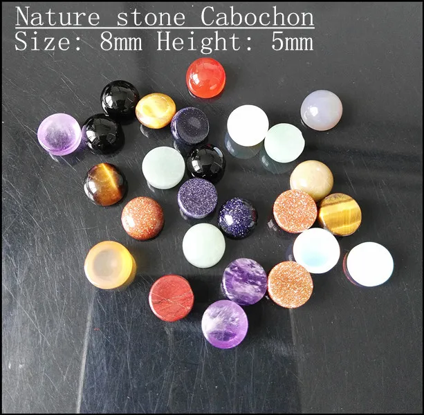 20PCS nature stone cabochon fashion jewelry diy beads charms accessories size 8mm 10mm mix different types of | Украшения и