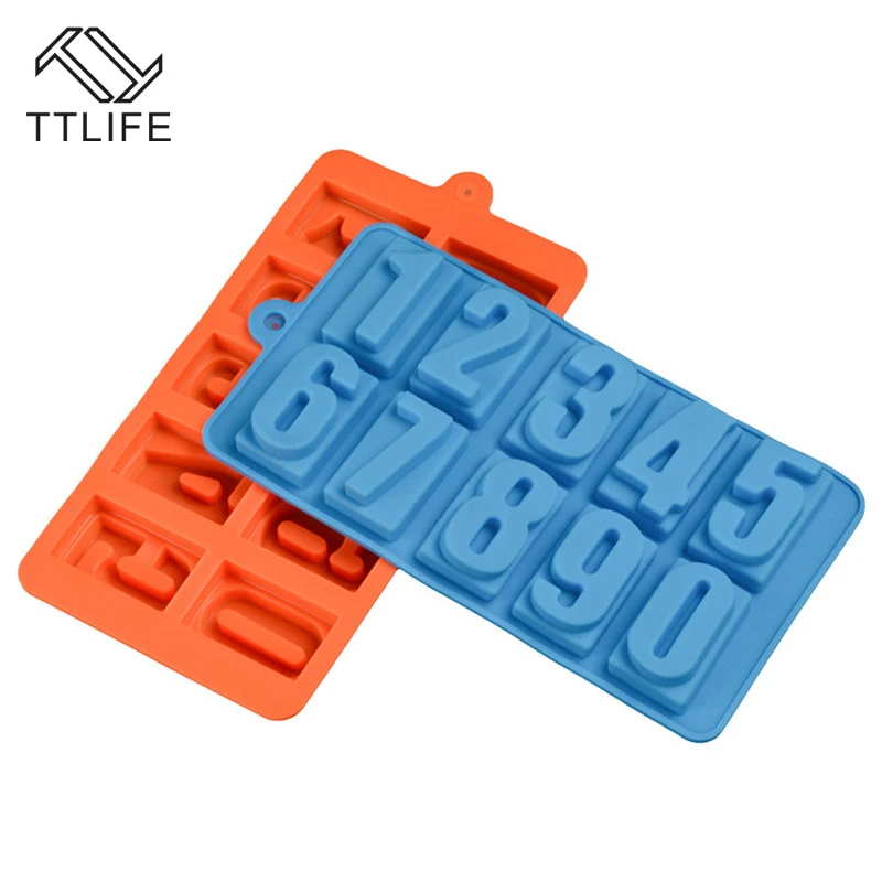 

TTLIFE Digital Silicone Chocolate Mold Bakeware Stable Fondant Mold Gateau Embosseuse Moules Chocolate Baking Pan Ice Cube Tray