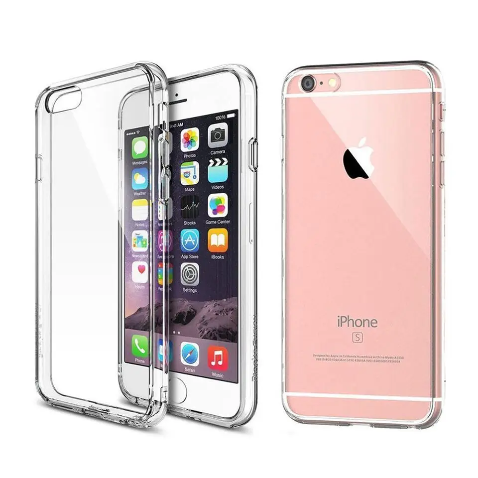 Чехол для iPhone X 8 7 6 S Plus Прозрачная защитная задняя крышка противоударный бампер