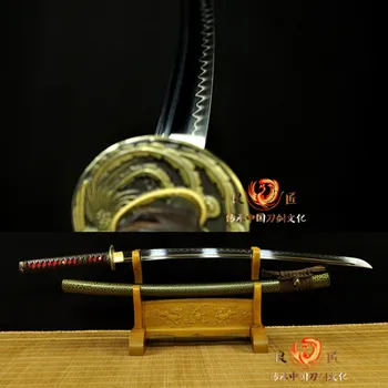 

Hand forge T10 Clay tempered japanese samurai katana sword real hamon sharp edge