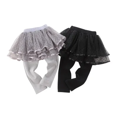 

New Arrival Toddler Infant Child Pantskirt Baby Kids Lace Skirt Pants Tulle with Spots Girls Princess Leggings 2 3 4 5 6 T Years