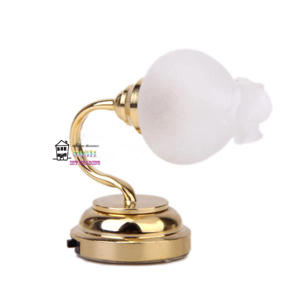 

Free Shipping 1:12 Dollhouse Miniature Tulip flower type wall lamp LED light Battery Operated