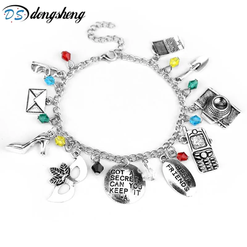 Dongshengnew Pretty Little Liars Charm Bracciale Bangle Got A Secret Can You Keep It Mask Crystal Beads Best Friends Bracciale-25