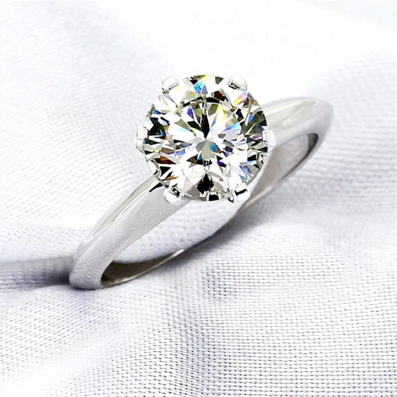 CC Rings For Women Silver Color Wedding Ring Bridal Jewelry