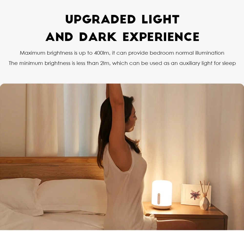 Xiaomi Mijia Smart управление напоминание прикроватная лампа 2 светодиодный Smart Светодиодный Ночник Touch управление Регулируемый Яркость