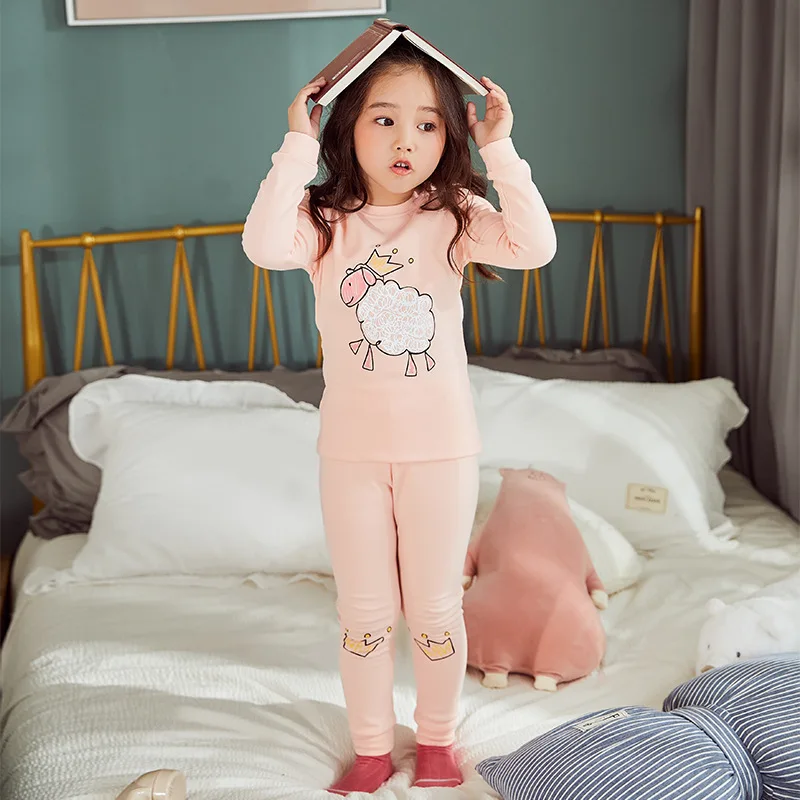 Г., осенне-зимние детские пижамы с длинными рукавами Пижама для маленьких девочек одежда для сна для девочек от 2 до 11 лет, 2 предмета, детские пижамы