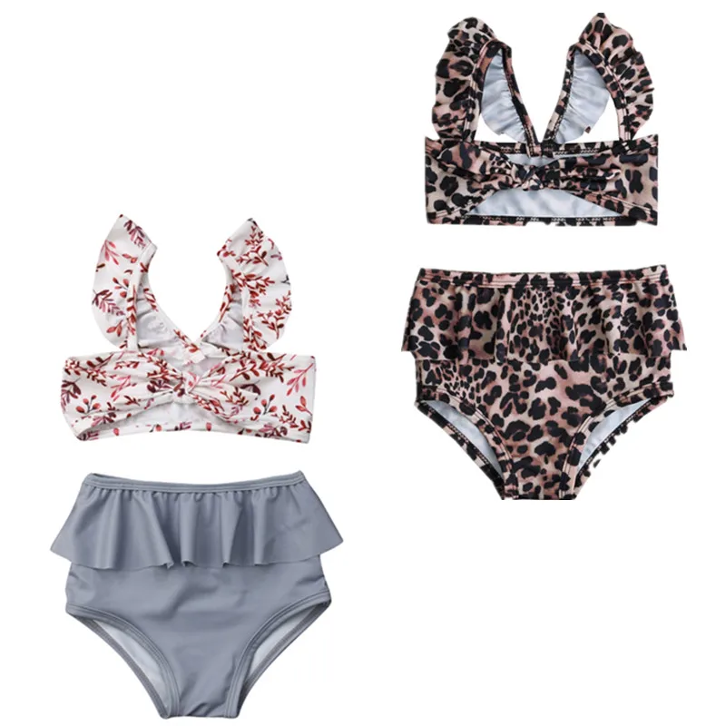

Toddler Baby Girls Leopard Flower Swimwear Bathing Suit Bikini Set Swimsuit
